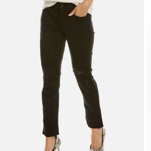 7 For All Mankind Josefina Feminine Boyfriend Jeans Black Size 28 NWT